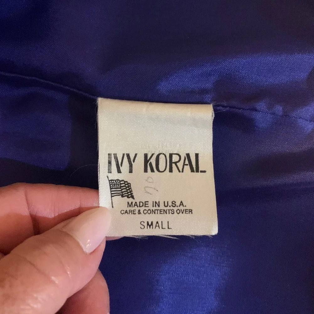 Ivy Koral Royal Blue Lined Wool Car Coat sz S